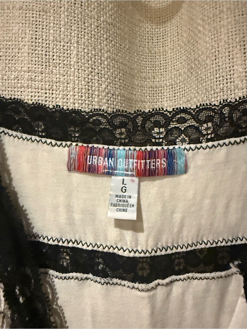 Urban outfitters Black & White Newspaper Lace-Trim Slip Dress - Picture 3 of 3